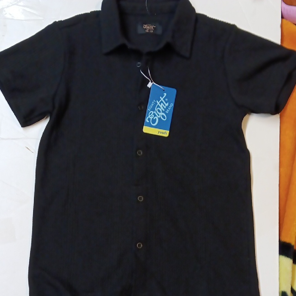 Eighty Eight Black Casual Button Down Shirt